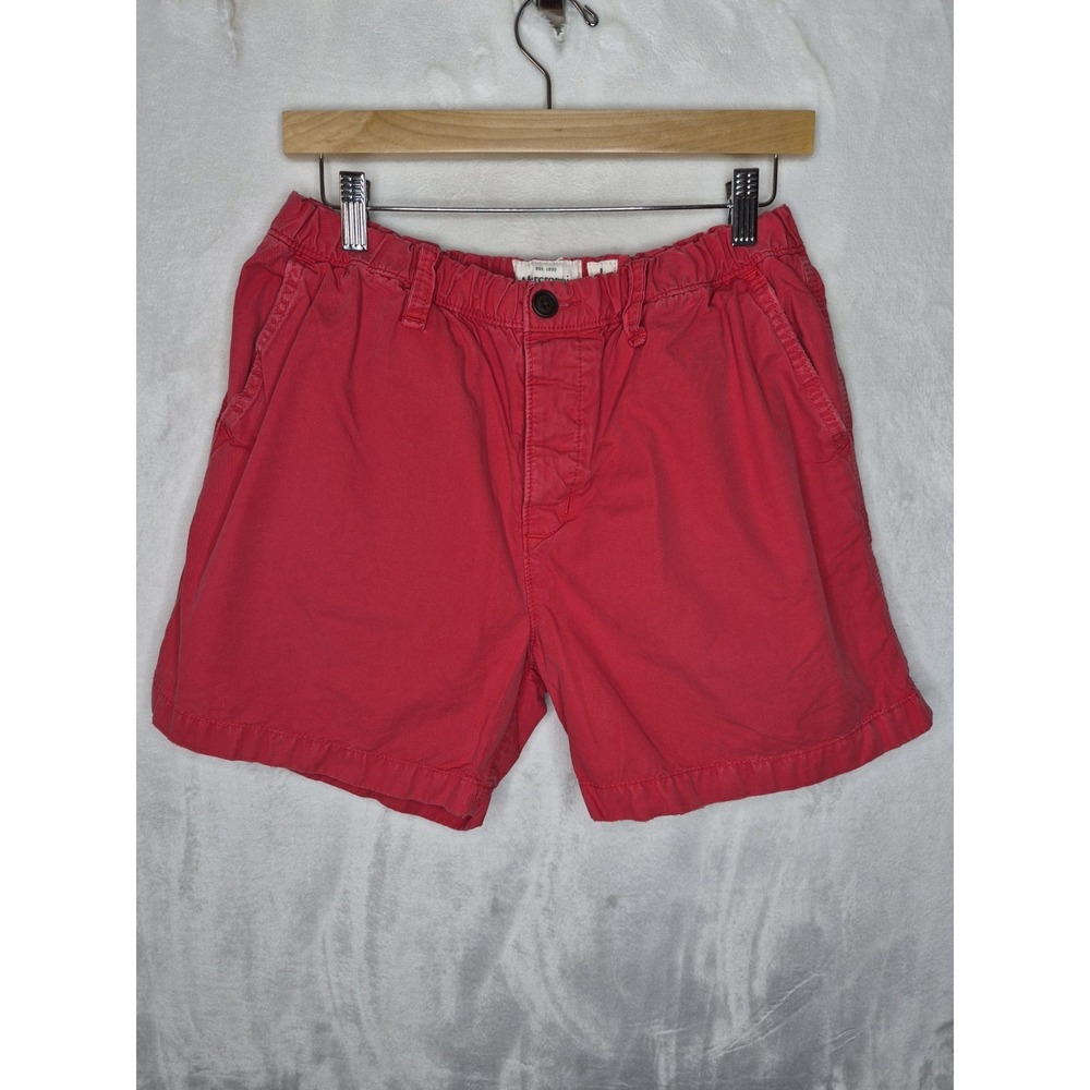 Vintage Y2K Abercrombie And Fitch Shorts Mens L Red Distressed Elastic 13x5